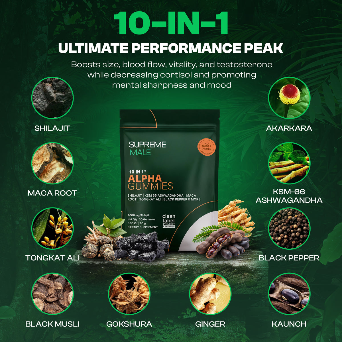 SUPREMEMALE™ | 10-in-1 Performance Gummies (Upgraded Formula)