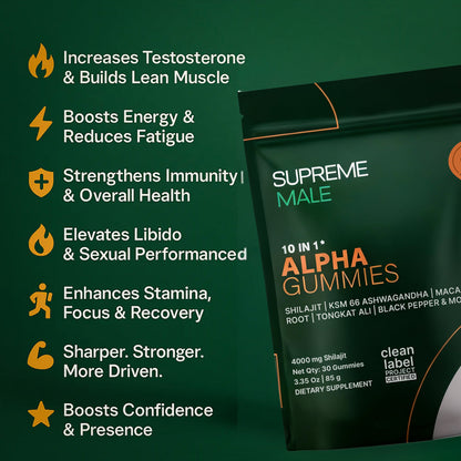 SUPREMEMALE™ | 10-in-1 Performance Gummies (Upgraded Formula)